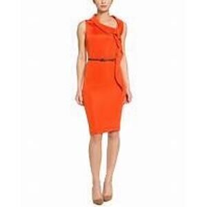 MaxMara Red Sleeveless Mirte Sheath Stretchy Cocktail Dress Size 10